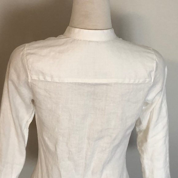 Like-New L.L. Bean White Linen Button-Down Top - Picture 12 of 15